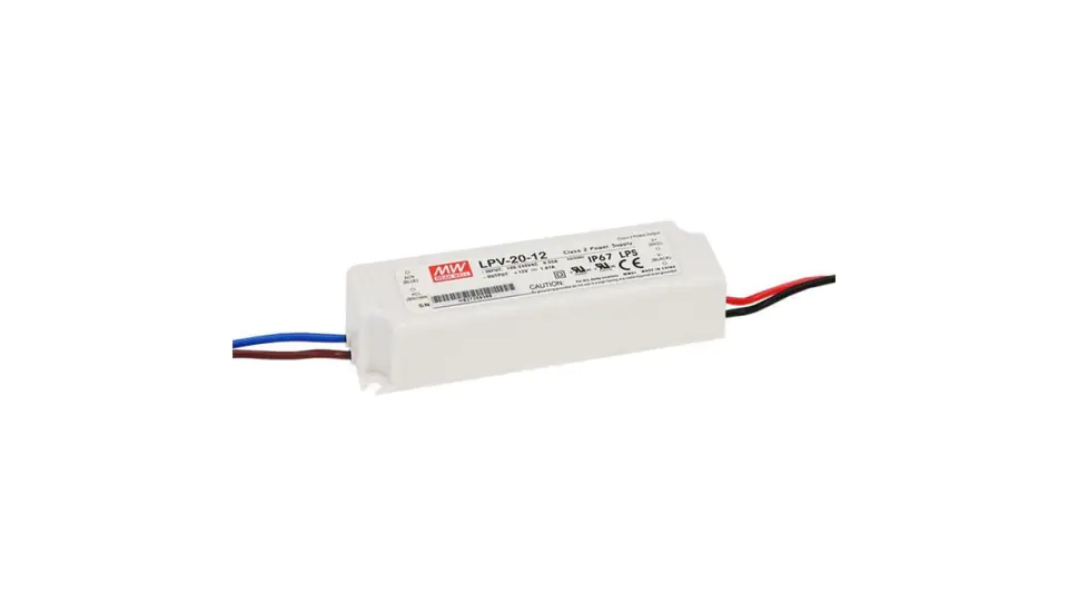 ⁨Power Supply Mean Well LPV-20-12 20W 12V LED ip67⁩ at Wasserman.eu