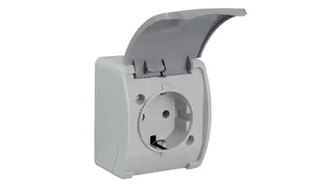 ⁨Koala Single socket SCHUKOn/t IP44 grey with flap graphite VG 181-08 61.392⁩ at Wasserman.eu