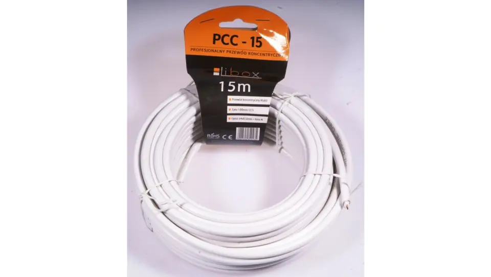 ⁨Coaxial Cable RG6 0.8/4.8 PCC15 LIBOX /15m/⁩ at Wasserman.eu