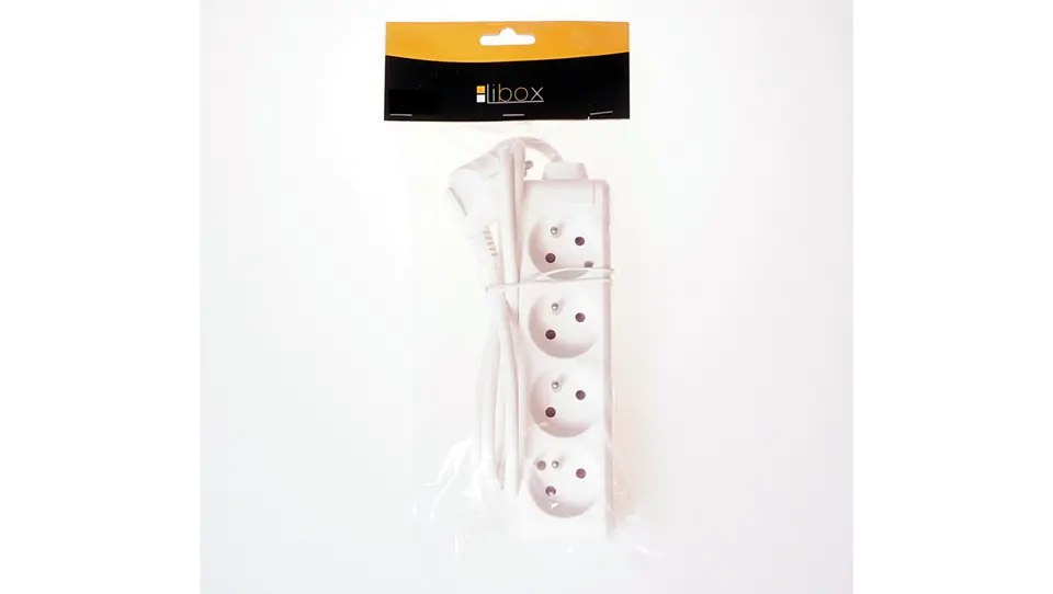 ⁨Extension cable 4 x 5m sockets without switch. white LB0082-5 LIBOX⁩ at Wasserman.eu