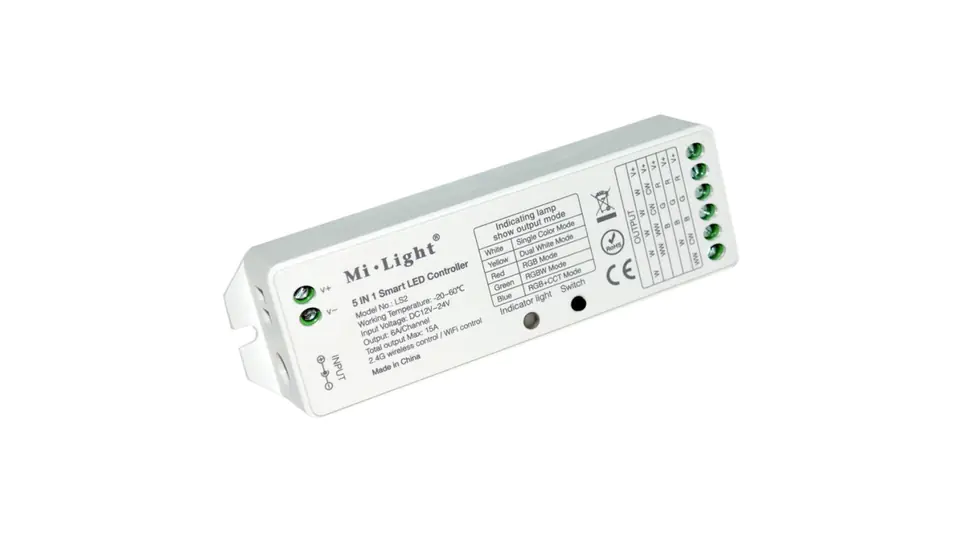 ⁨RGBWW RF led controller 5-in-1 8 zone 2,4ghz MI-Light RGB + CW-WW RGB+CCT⁩ at Wasserman.eu