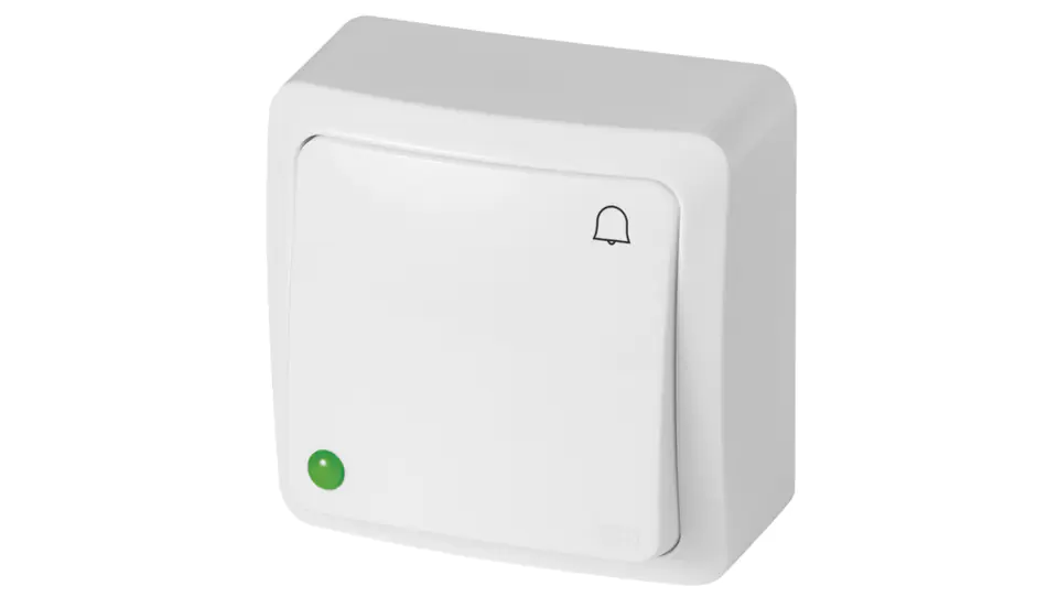 ⁨BERG Łącznik zwierny dzwonek n/t 10AX IP20 biały 3714-00⁩ w sklepie Wasserman.eu