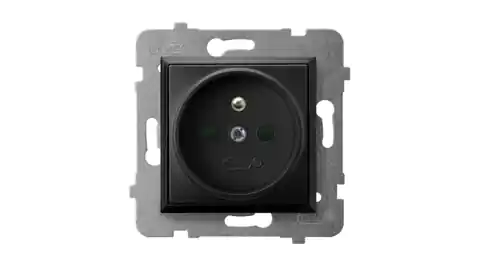 ⁨ARIA Single socket with/u with current path shutters black metallic GP-1UZP/m/33⁩ at Wasserman.eu
