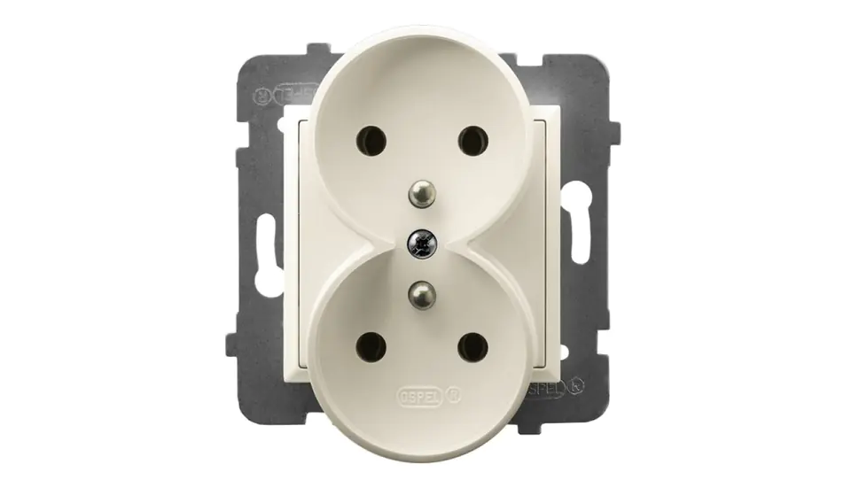 ⁨ARIA Double socket with ecru GP-2URZ/m/27⁩ at Wasserman.eu