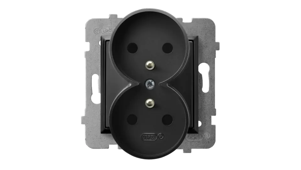 ⁨ARIA Socket double with/u black metallic GP-2URZ/m/33⁩ at Wasserman.eu