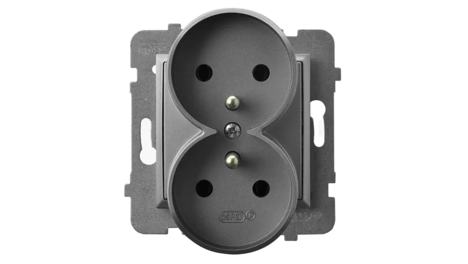 ⁨ARIA Double socket matted grey GP-2URZ/m/70⁩ at Wasserman.eu