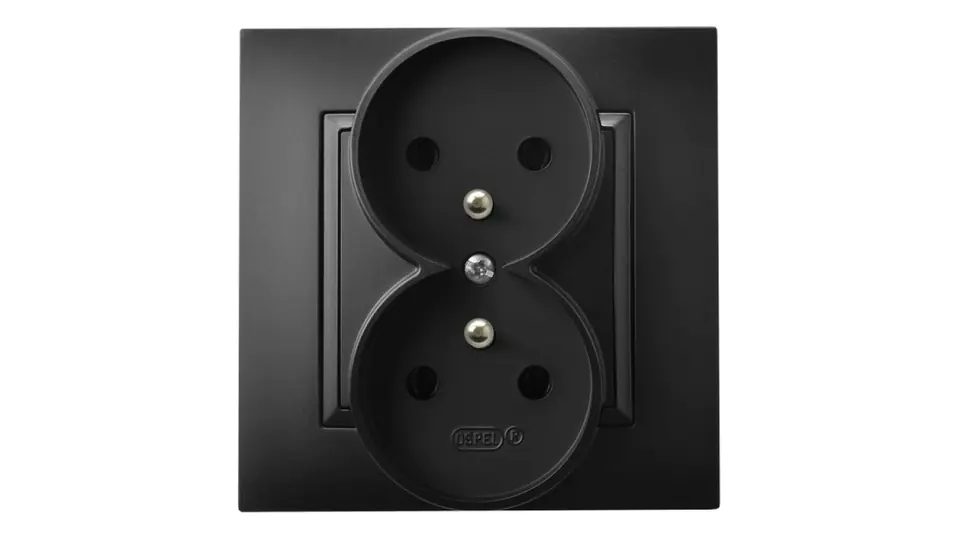 ⁨ARIA Socket double with/u black metallic GP-2UZ/33⁩ at Wasserman.eu