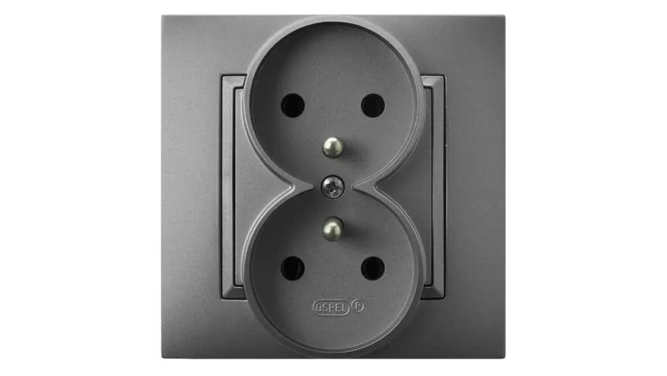 ⁨ARIA Double socket with / u grey matt GP-2UZ/70⁩ at Wasserman.eu