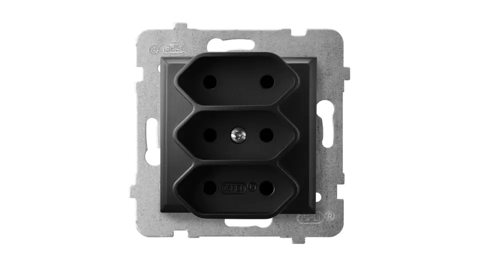 ⁨ARIA Socket triple EURO black metallic GP-3U/m/33⁩ at Wasserman.eu