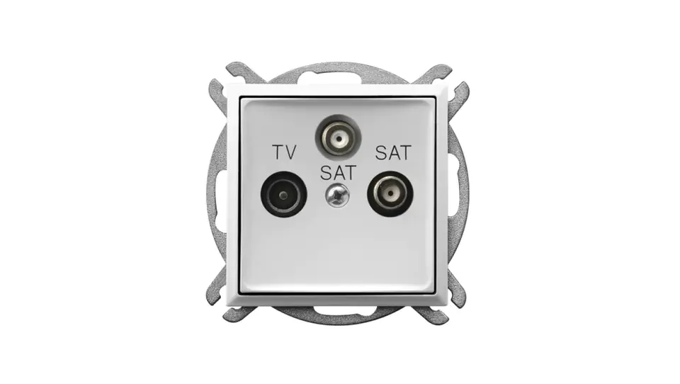 ⁨ARIA RTV-SAT socket with two SAT outputs, white GPA-U2S/m/00⁩ at Wasserman.eu