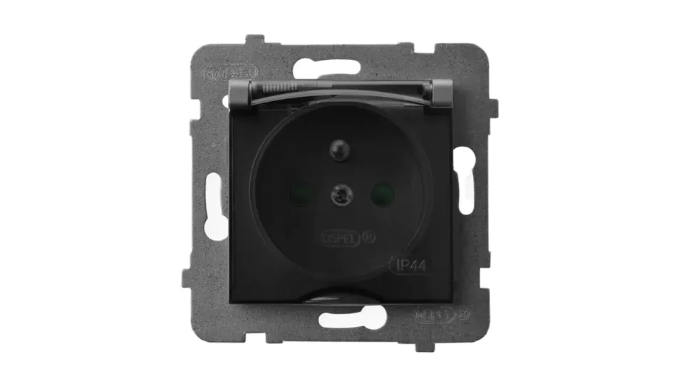 ARIA Spritzwassergeschützte Steckdose mit/u IP44 mit Stromwegklappen transparenter Deckel grau matt GPH-1UZP/m/70/d im Wasserman.eu