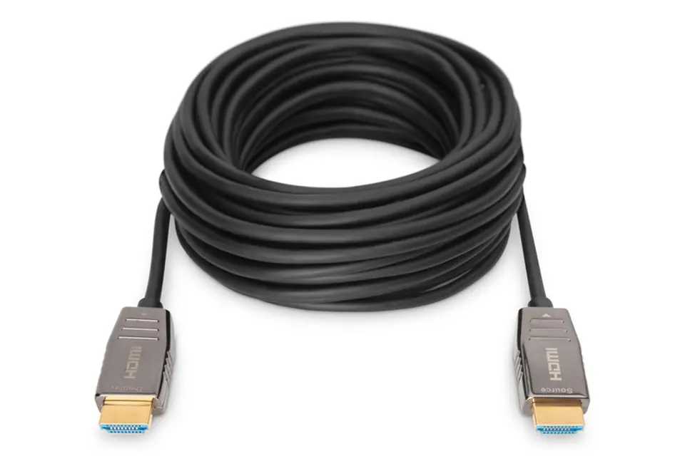 ⁨Kabel połączeniowy hybrydowy AOC HDMI 2.1 Ultra High Speed 8K/60Hz UHD HDMI A/HDMI A M/M czarny 10m⁩ w sklepie Wasserman.eu