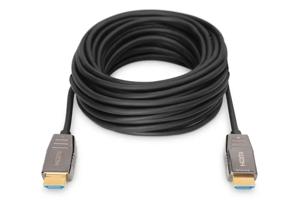 ⁨Kabel połączeniowy hybrydowy AOC HDMI 2.1 Ultra High Speed 8K/60Hz UHD HDMI A/HDMI A M/M 15m Czarny⁩ w sklepie Wasserman.eu