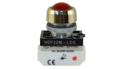 ⁨Lampka NEF22 metalowa sferyczna błyskająca czerwona W0-LD-NEF22MLDSB C⁩ w sklepie Wasserman.eu