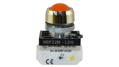 ⁨Lampka NEF22 metalowa sferyczna błyskająca żółta W0-LD-NEF22MLDSB G⁩ w sklepie Wasserman.eu