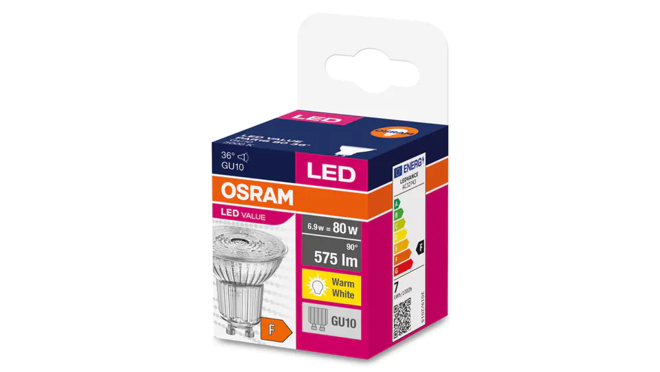 ⁨Żarówka LED GU10 VALUE PAR16 80 36st 6,9W/830 230V 4058075096646⁩ w sklepie Wasserman.eu