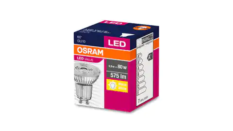 ⁨LED bulb VALUE PAR16 80 60 6,9W/830 GU10 575lm 4058075096769⁩ at Wasserman.eu