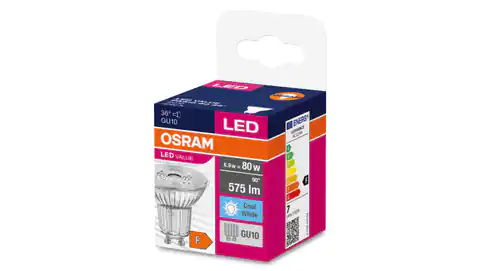 ⁨LED bulb VALUE PAR16 80 36 6,9W/840 GU10 575lm 4058075096660⁩ at Wasserman.eu