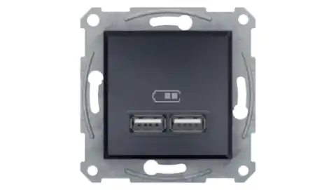 ⁨Asfora Gniazdo ładowarki USB 2.1A bez ramki, antracy EPH2700271⁩ w sklepie Wasserman.eu