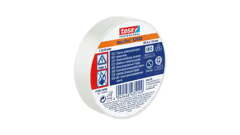 ⁨Electrical insulating tape 5000V PVC 20m 19mm white 53988-00066-00⁩ at Wasserman.eu