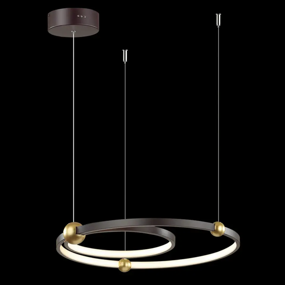 ⁨LED pendant lamp Aurora No.2 Φ 50 cm 3k black Altavola Design (Light color slightly warm, Color satin gold, Dimmable no)⁩ at Wasserman.eu