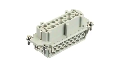 ⁨Screw connector (insert) (0,75-2,5 mm2) 16+PE female 500V 16A Han E 09330162701⁩ at Wasserman.eu