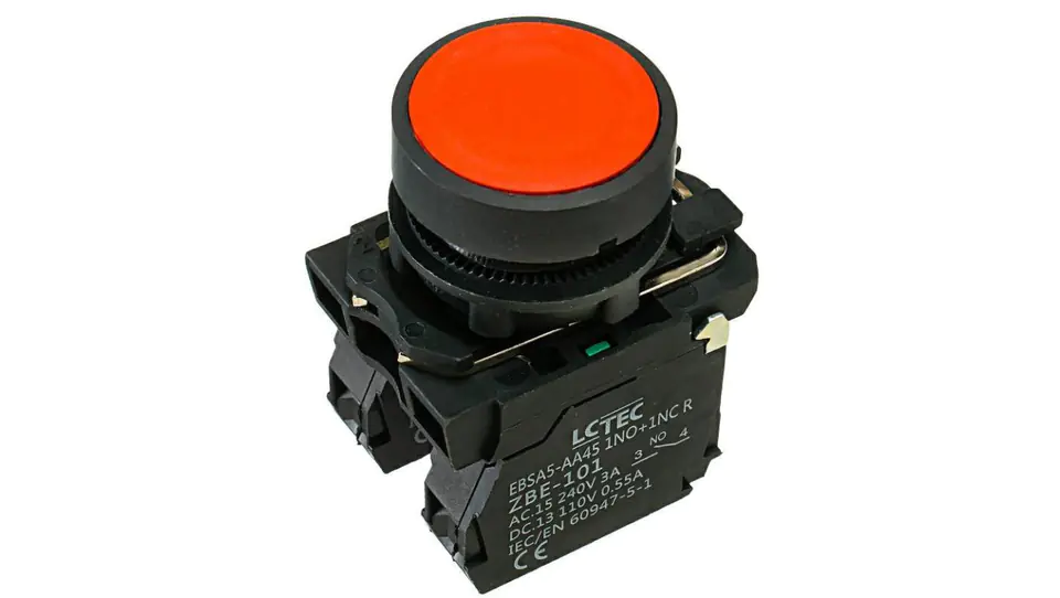 ⁨Desktop button IP54 red EBSA5-AA45 1NO+1NC R LC-Tec 5902838490686⁩ at Wasserman.eu