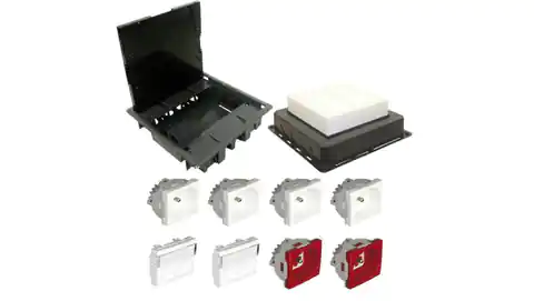 ⁨EFAPEL FLOOR BOX floor box for cast floors 4x 230V z/u socket + 2x DATA z/u socket + 4x RJ45 socket cat. 6 UTP ni⁩ at Wasserman.eu