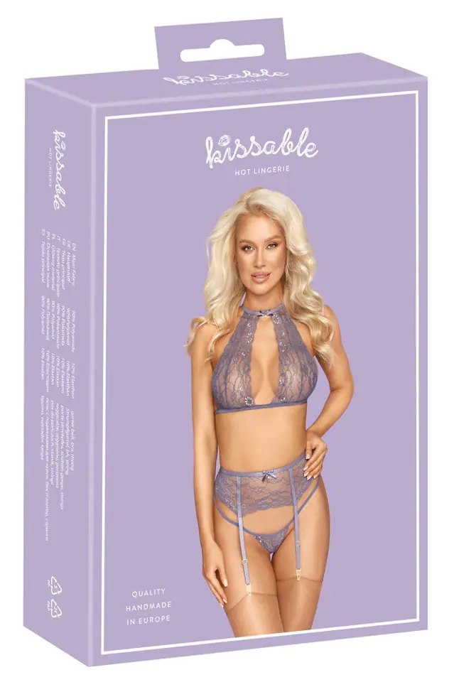 ⁨Lingerie set with garter belt Lila S/M Kissable⁩ at Wasserman.eu