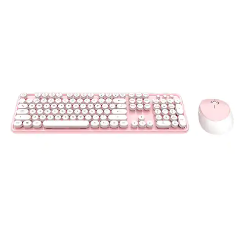 ⁨Wireless keyboard + mouse set MOFII Sweet 2.4G (White & Pink)⁩ at Wasserman.eu