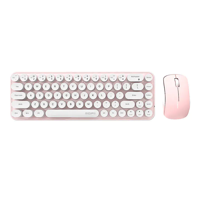 ⁨Wireless keyboard + mouse set MOFII Bean 2.4G (White-Pink)⁩ at Wasserman.eu