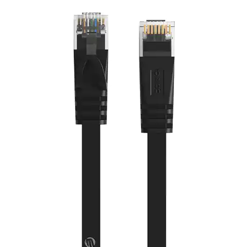 ⁨Flat Ethernet Cable Orico, RJ45, Cat.6, 1m (Black)⁩ at Wasserman.eu