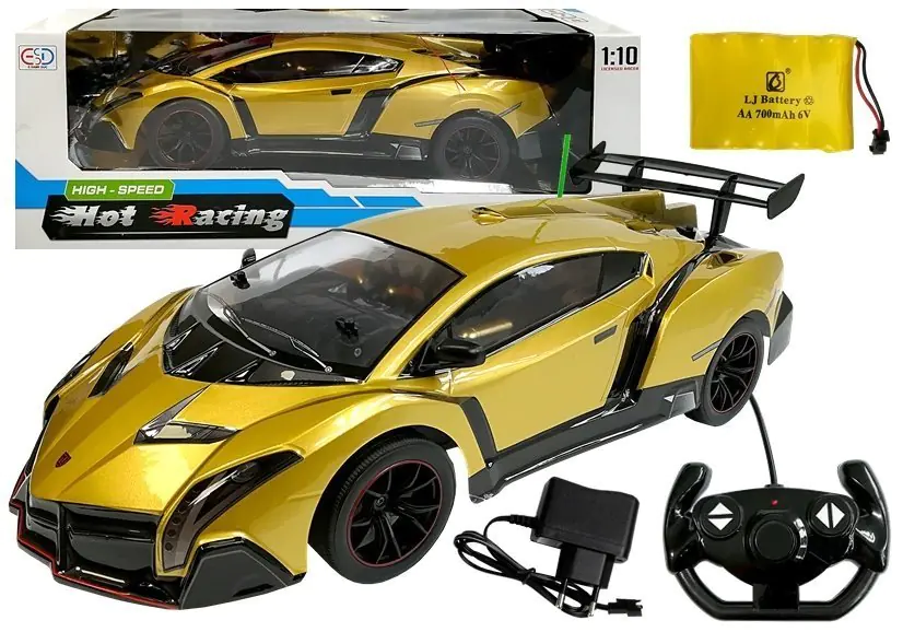 ⁨Auto Zdalnie Sterowane R/C Wyścigowe 1:10 Złote⁩ w sklepie Wasserman.eu