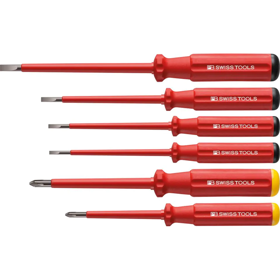 ⁨VDE 6-piece screwdriver set, flat-cross PH in a cardboard box Classic PB Swiss Tools⁩ at Wasserman.eu