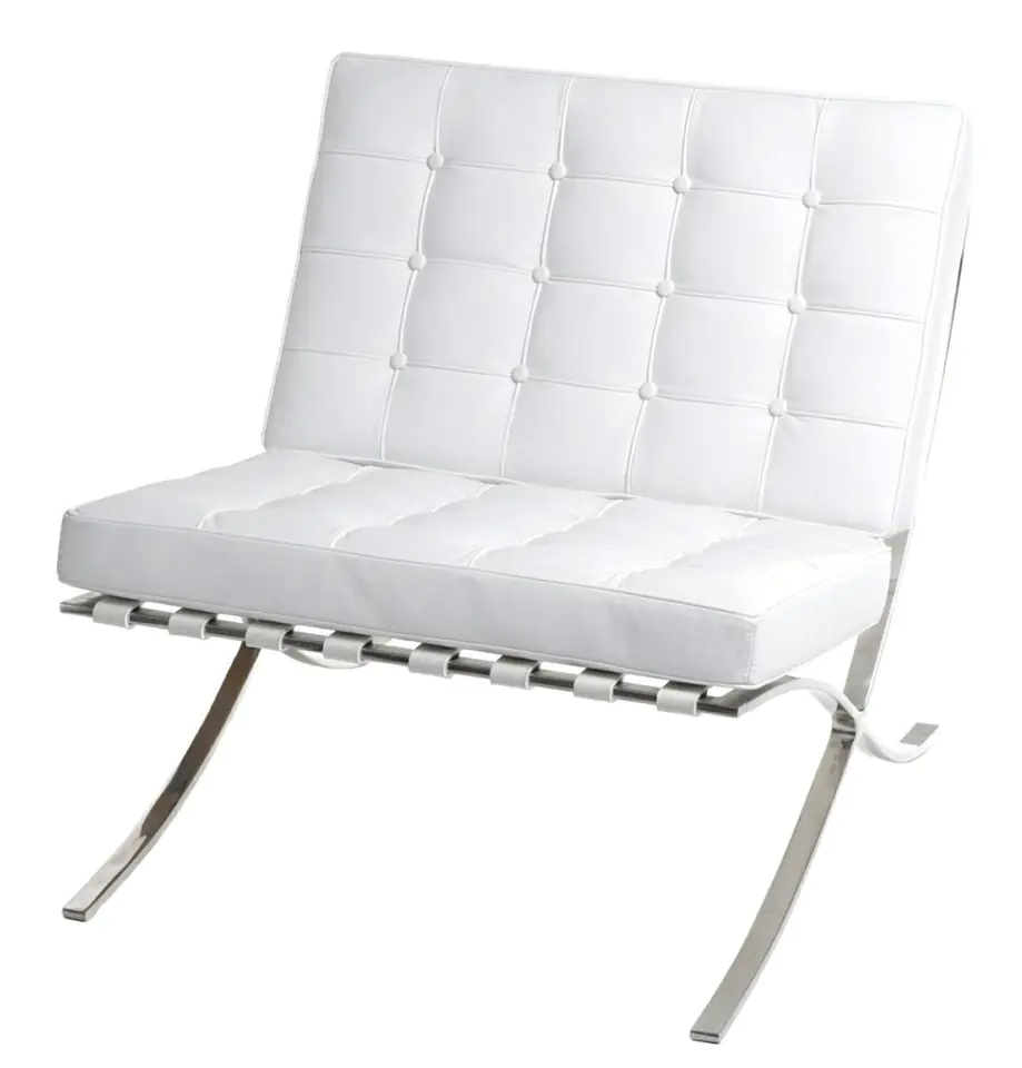 ⁨Armchair BA1 natural leather white (Color: white)⁩ at Wasserman.eu