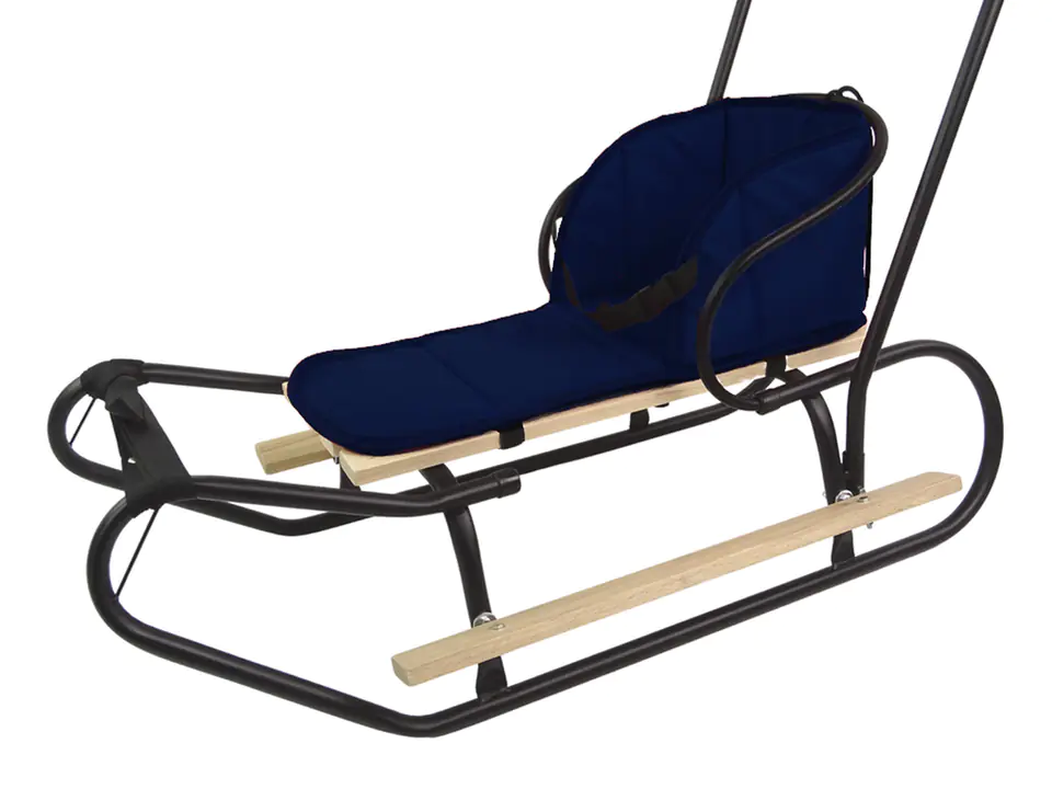 ⁨Materac Do Sanek Miękki Trzy Zapięcia Granatowy⁩ w sklepie Wasserman.eu