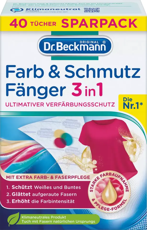 ⁨Dr.Beckmann Chusteczki Wyłapujące Kolor i Brud 3w1 40 szt.⁩ w sklepie Wasserman.eu