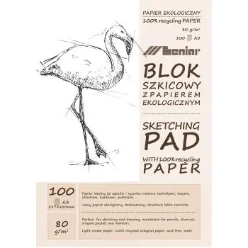 ⁨Blok szkicownik A3 100k 80g papier jasny 90892 LENIAR⁩ w sklepie Wasserman.eu