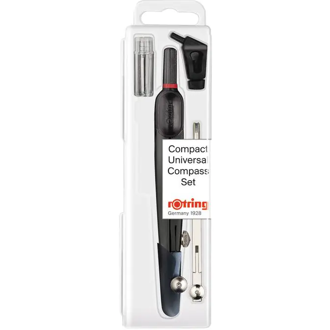 ⁨Compass set 4-piece (compass, cap, graphite, extension cord) S0676540 ROTRING⁩ at Wasserman.eu