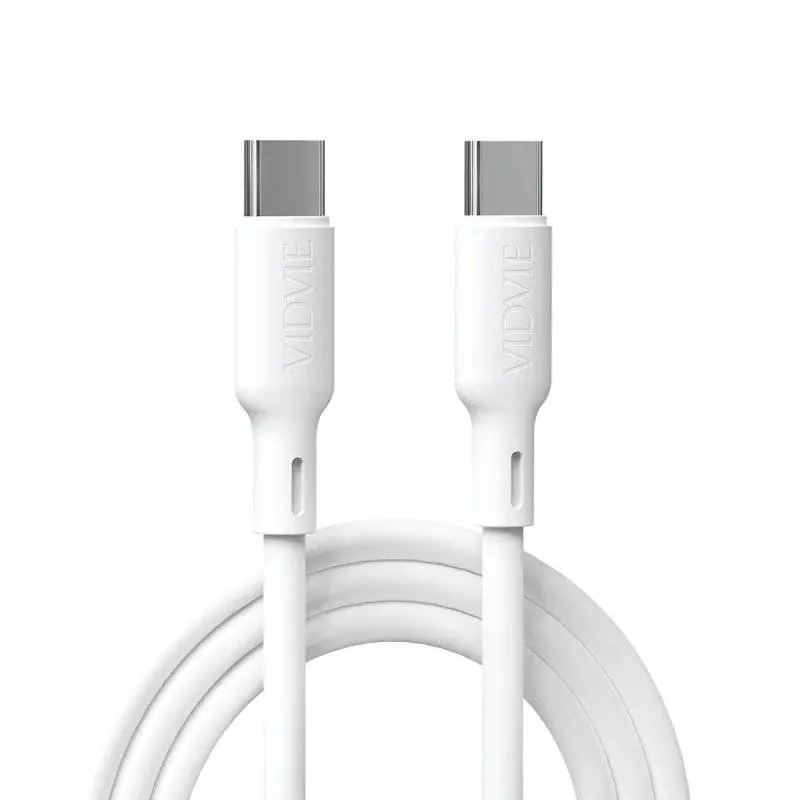 ⁨5A 100W 1.2m USB-C - USB-C VIDVIE CB493 cable white⁩ at Wasserman.eu