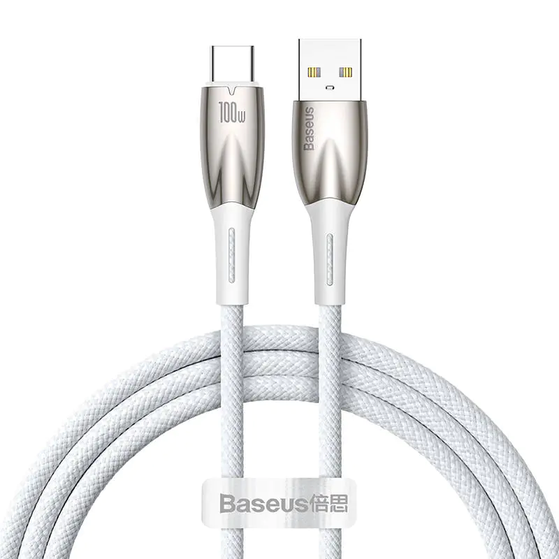 ⁨Baseus Glimmer USB to USB-C Cable, 100W, 1m (white)⁩ at Wasserman.eu