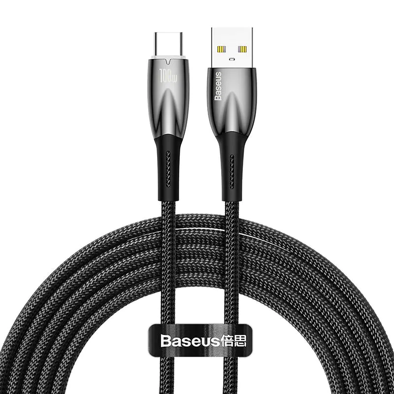 ⁨Kabel USB do USB-C Baseus Glimmer, 100W, 2m (czarny)⁩ w sklepie Wasserman.eu