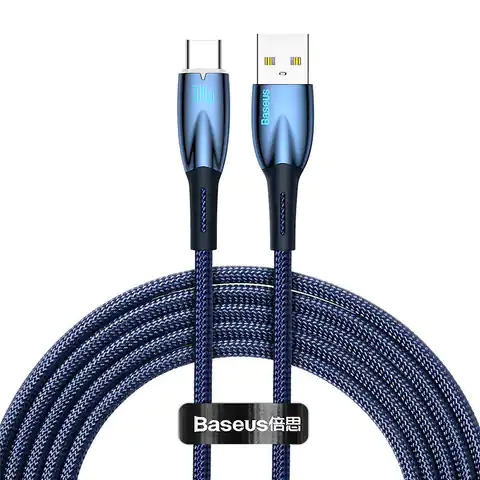 ⁨Kabel USB do USB-C Baseus Glimmer, 100W, 2m (niebieski)⁩ w sklepie Wasserman.eu