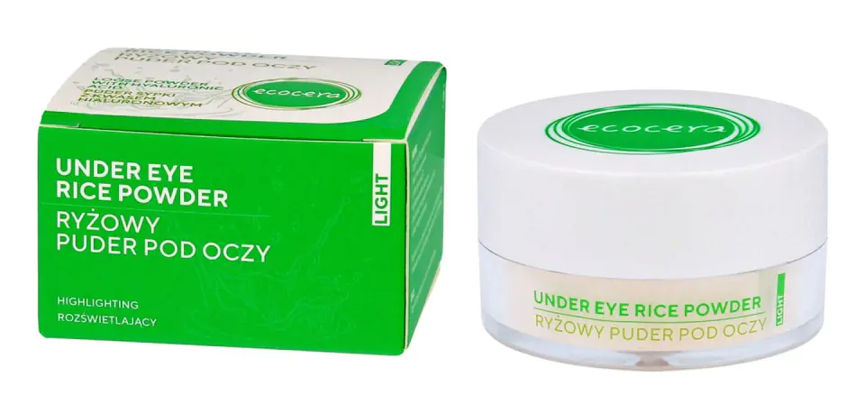 ⁨ECOCERA Loose brightening powder under the eyes - rice with hyaluronic acid Light 5g⁩ at Wasserman.eu