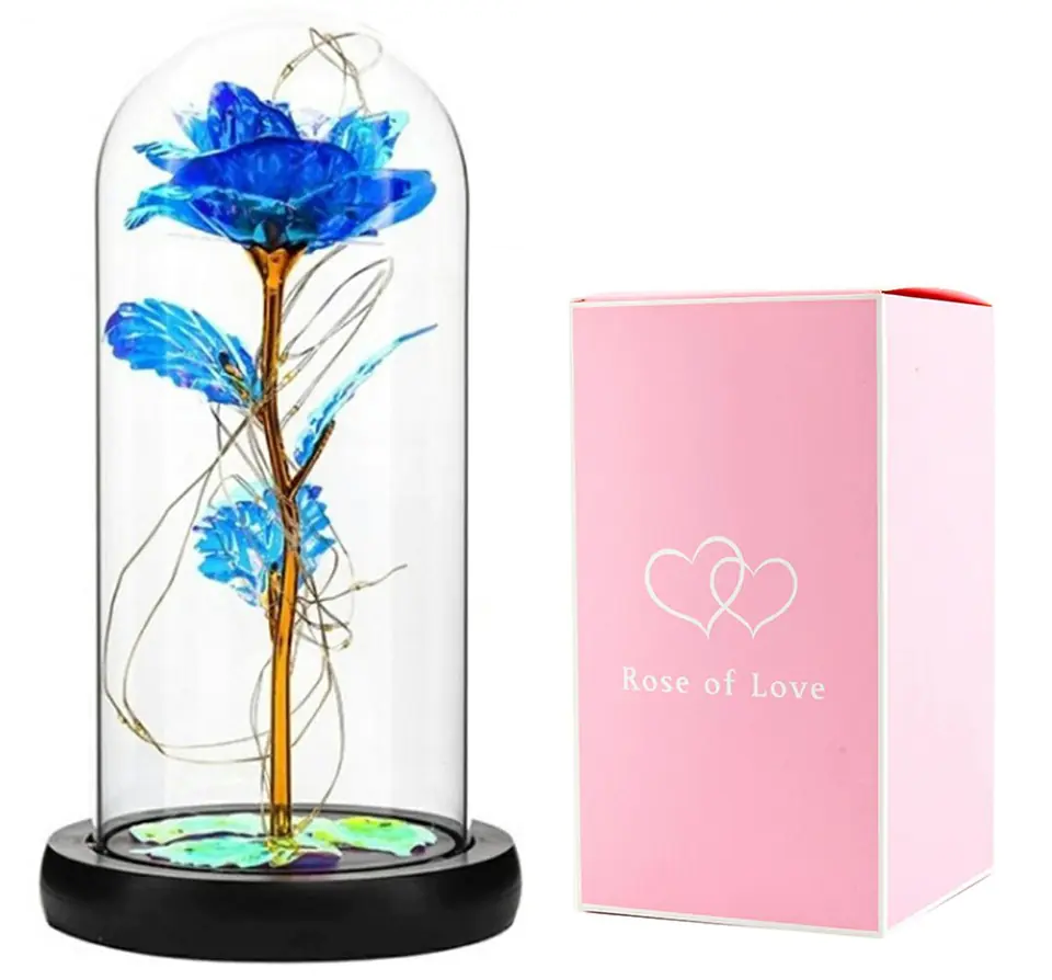 ⁨AG776B Eternal rose in led glass blue⁩ at Wasserman.eu