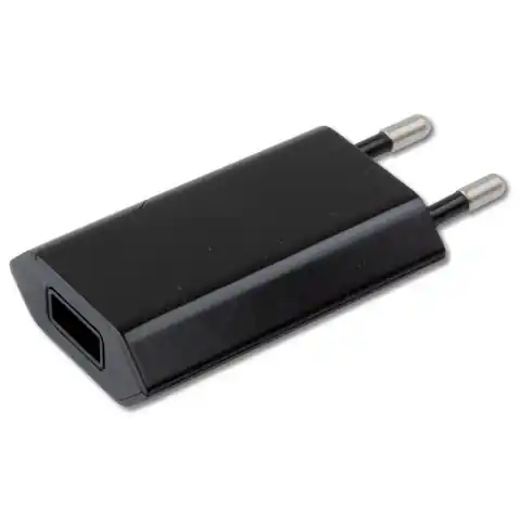 ⁨Slim USB charger 230V - 5V/1A black⁩ at Wasserman.eu