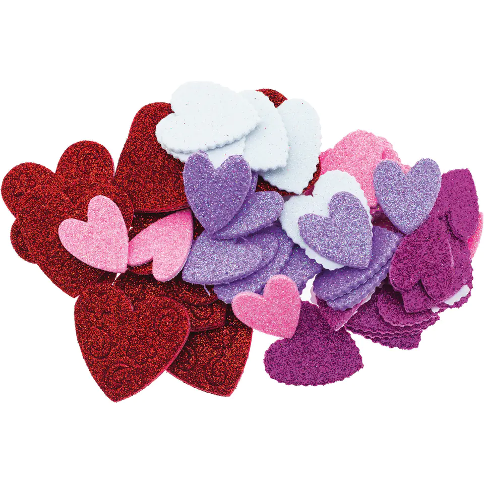 ⁨Naklejki z pianki brokatowe serca 64 szt. PVW06 BREWIS⁩ w sklepie Wasserman.eu