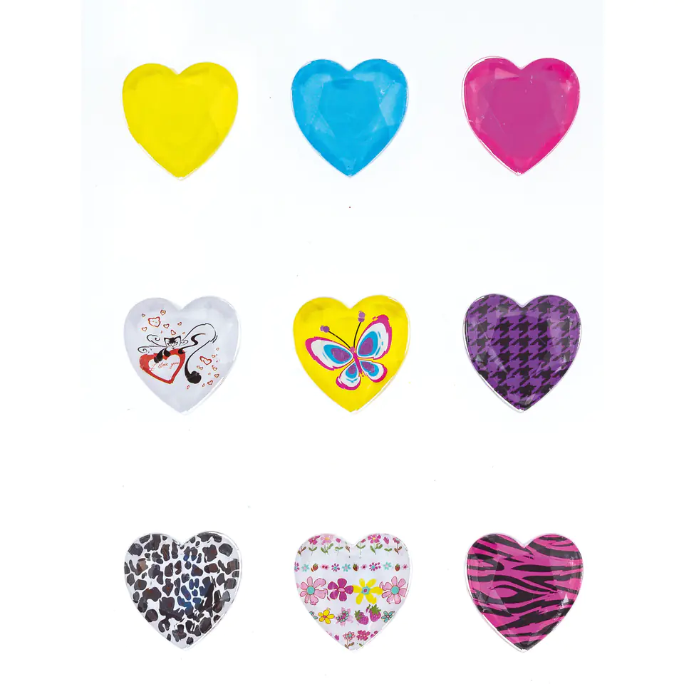 ⁨Self-adhesive rhinestones heart mix of designs 9pcs. DS52 BREWIS⁩ at Wasserman.eu