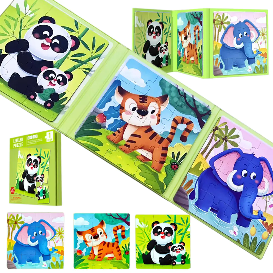 MAGNETYCZNE PUZZLE ZWIERZĄTKA KSIĄZECZKA ZOO JHTOY-266 w sklepie Wasserman.eu