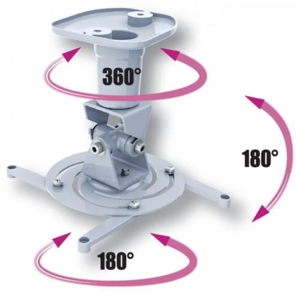 ⁨Ramię do projektora 22cm 10kg sufitowe białe⁩ w sklepie Wasserman.eu